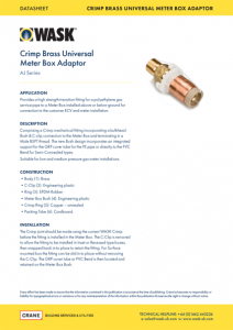 Crimp Brass Universal Meter Box Adaptor