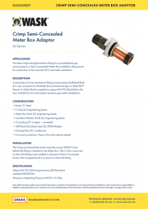 Crimp Semi Concealed Meter Box Adaptor